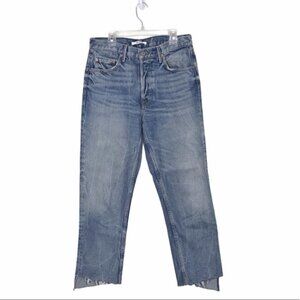 GRLFRND Helena High Rise Step Hem Straight Jeans Size 27